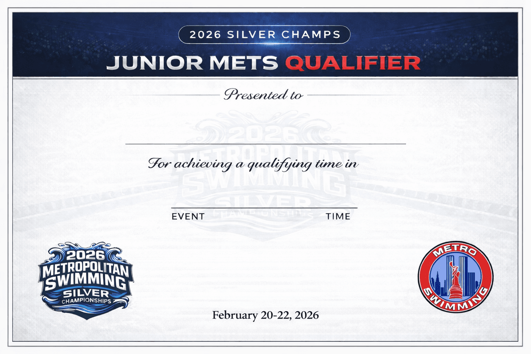 2026 Silver Champs Junior Mets Qualifier Certificate